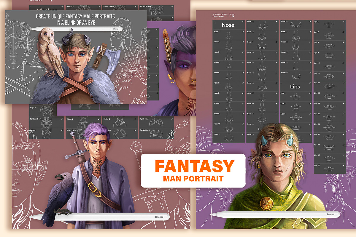 PROCREATE PORTRAIT CREATOR 5 IN 1, a Brush Add-On by AlexandraArt (Photo 7 of 7)