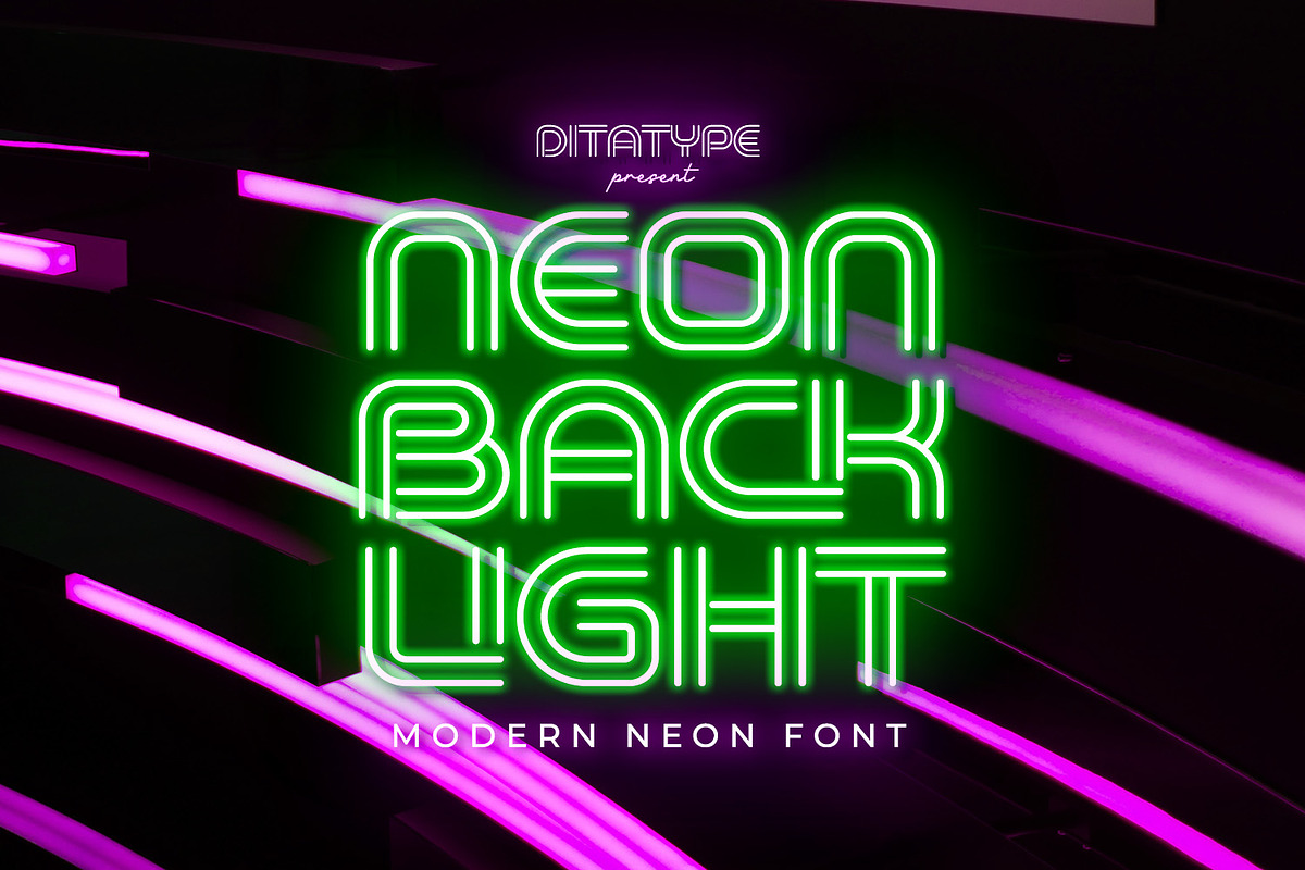 Neon Backlight, a Symbol Font by Ditatype (Photo 1 of 10)