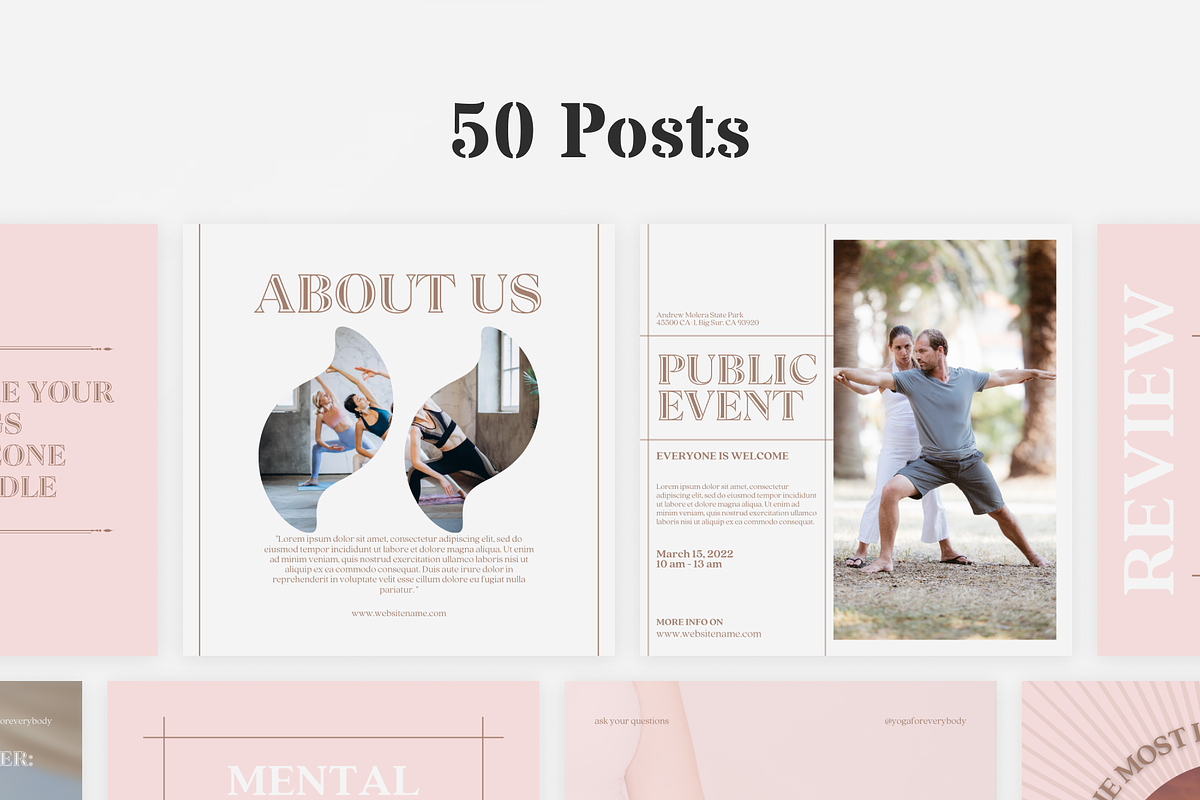 Yoga Instagram Canva Template Buri, a Social Media Template by VeliusCreativeStudio (Photo 3 of 9)
