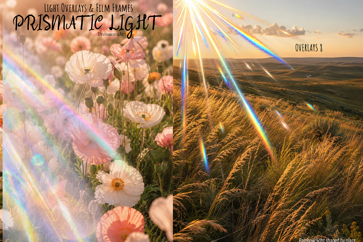 Prism Light Overlays & Film Frames, a Texture Graphic by DreamoraArt (Photo 9 of 13)