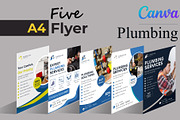 Plumbing Flyer | Canva | 5 Flyers, a Flyer Template by Mohammad Sarfaraz (Thumbnail 1 of 6)