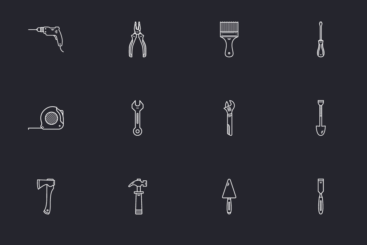 Construction tools (vector icons), a Solid Icon by Artzgeo (Photo 4 of 5)