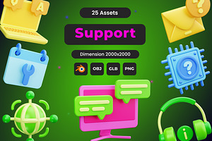 Support 3D Icon