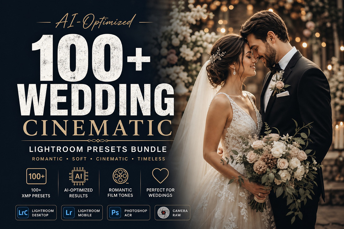 AI 100 Wedding Presets Bundle, a Preset Add-On by AAA Presets (Photo 1 of 17)