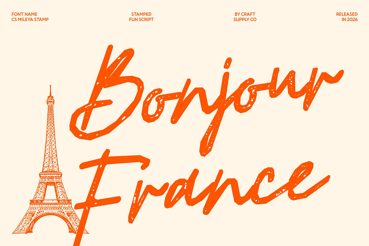 CS Mileya Stamp, a Script Font by Craft Supply Co. (Photo 4 of 8)
