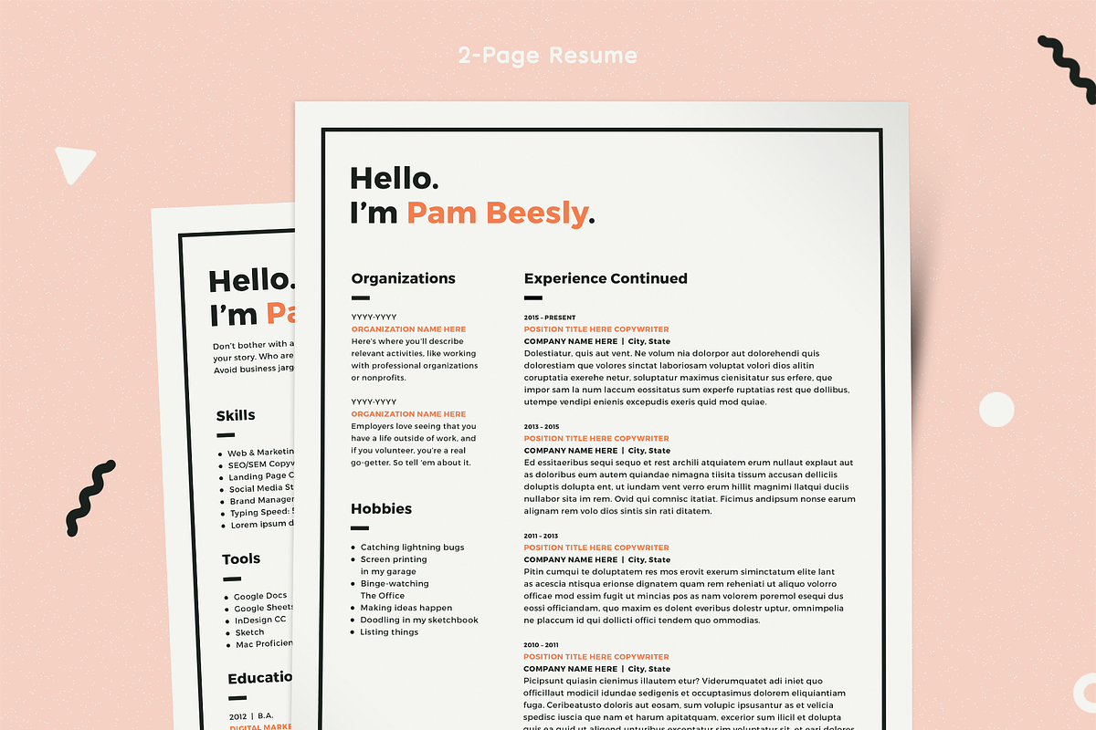 2 Page Resume Template / CV Template, a Resume Template by More Profesh (Photo 2 of 9)
