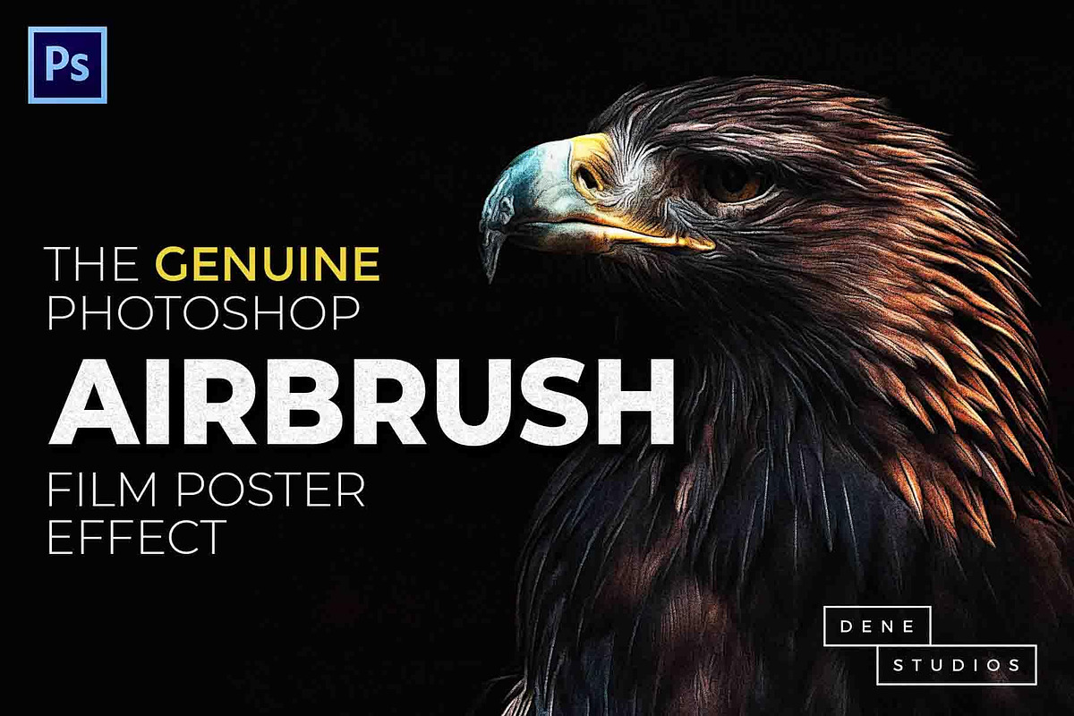 Airbrush Poster Photoshop Action, an Action Add-On by Dene Studios (Photo 1 of 15)