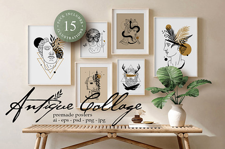 Antique Collage. 15 Creative Posters