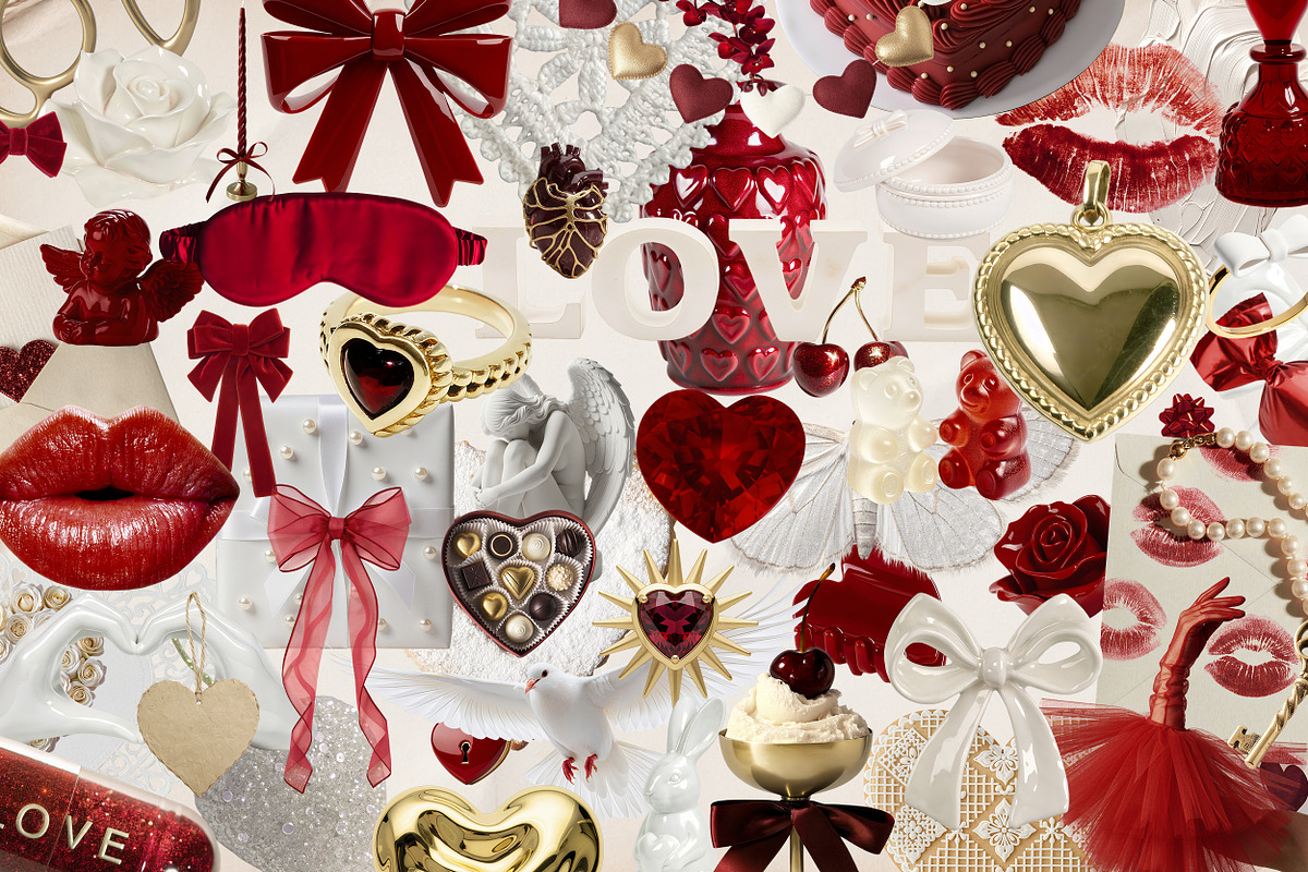 Velvet Hearts: Collage Pack, an Object Graphic by TiriCo (Photo 4 of 10)