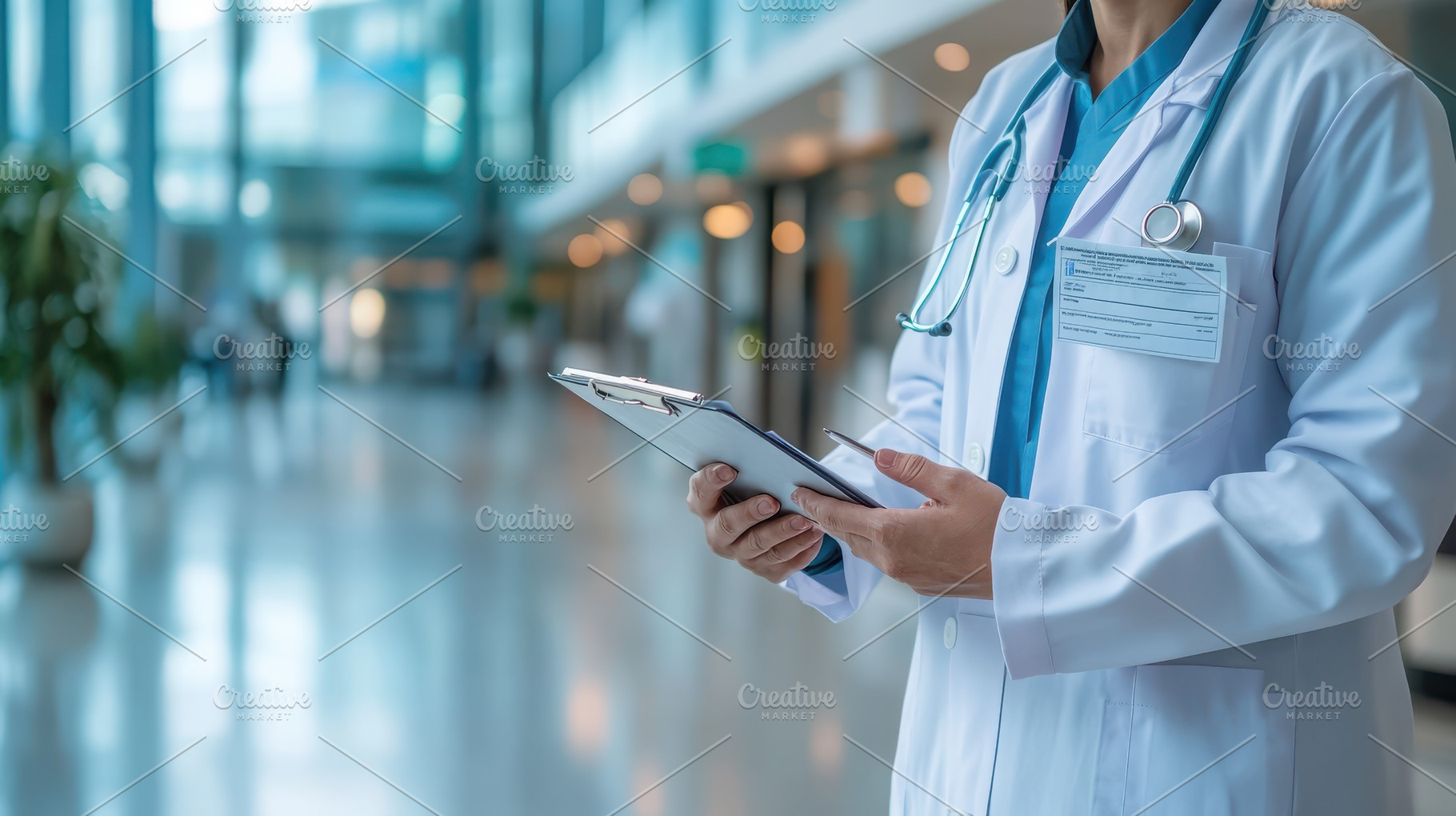 Healthcare professional in lab coat, a Health & Medical Photo by Pixeness Studio