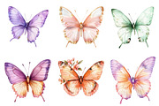 Soft Girly Butterfly Clipart Bundle, an Illustration by SinaCreation (Thumbnail 4 of 5)