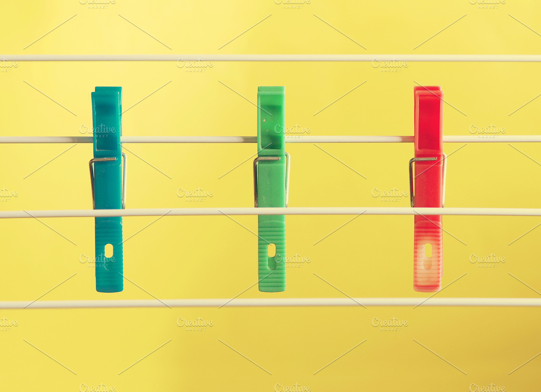 Colorful clothespins, an Abstract Photo by Cazador de sueños