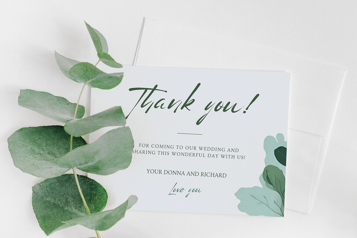 Eucalyptus Wedding Template Bundle, a Stationery Template by MarryMeMoments (Photo 7 of 7)