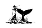 Whale Tail Lighthouse Bundle, an Object Illustration by yasushie (Thumbnail 6 of 31)