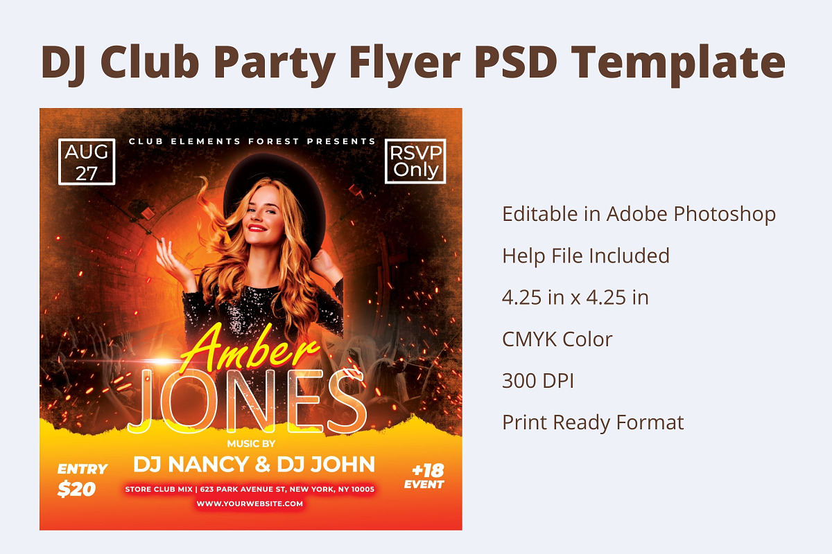 DJ Club Party Flyer PSD Template, a Flyer Template by Ibnul Jaif Farabi (Photo 2 of 3)