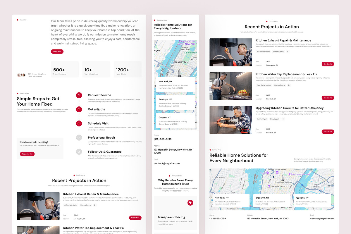 Home Repair Service Landing Page, an UI Kit Template by peterdraw (Photo 2 of 3)
