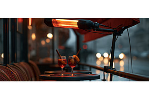 Cozy Outdoor Caf Terrace With Mulled, a Food & Drink Photo by piter.goskov
