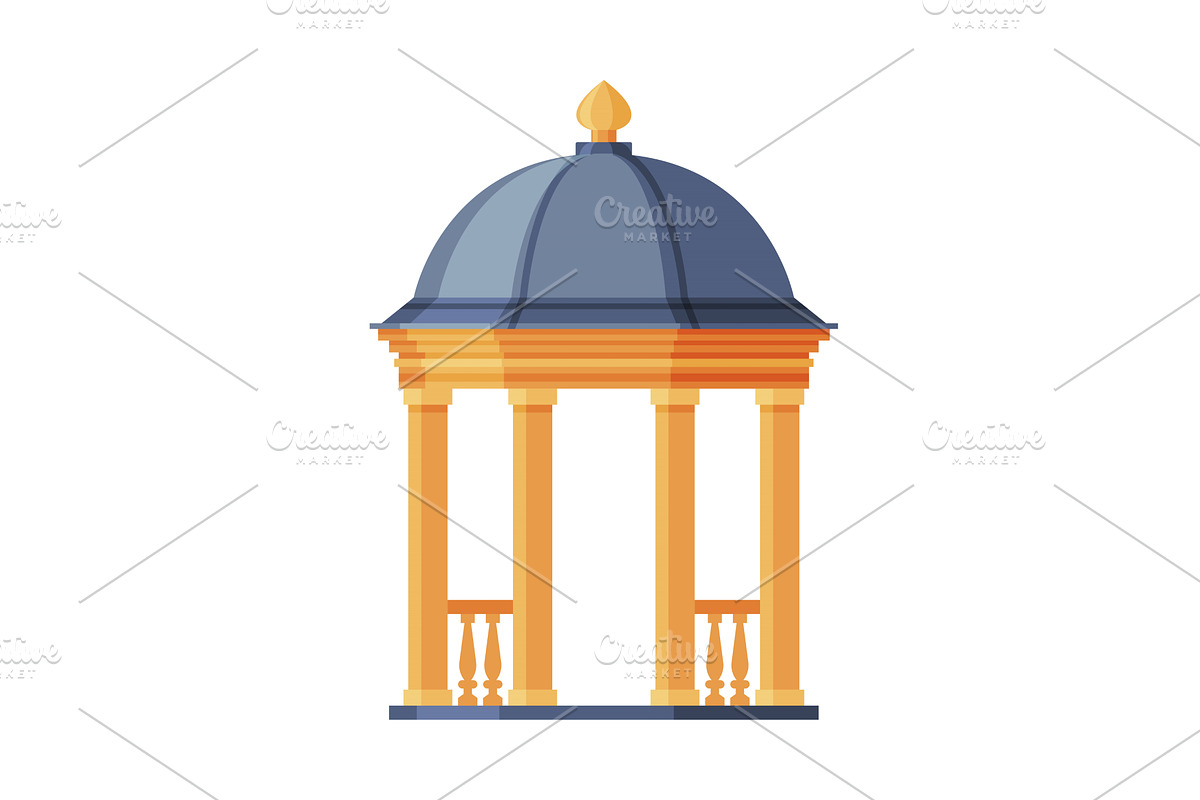 Wooden Garden or Park Gazebo, Urban, an Object Illustration by TopVectors
