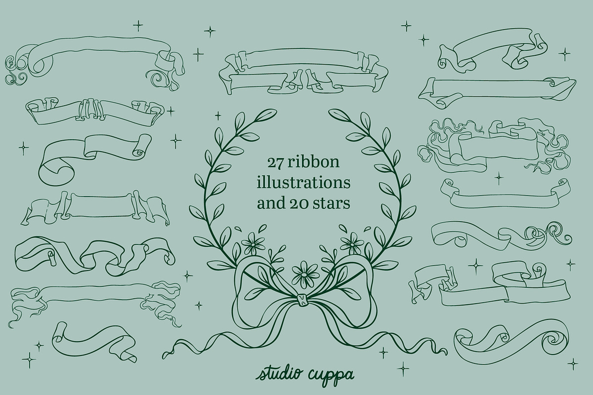 Ribbon Illustrations PNG EPS SVG, a Decorative Illustration by Cuppakeri (Photo 2 of 4)