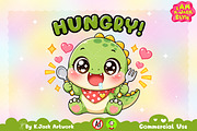 Hungry Dinosaur Animal Clipart, an Animal Illustration by K.JackArtwork (Thumbnail 1 of 6)