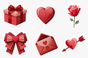 valentine clipart set, an Illustration by CreationArt (Thumbnail 2 of 5)