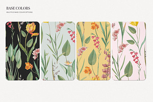 Vintage Floral Pattern And Elements