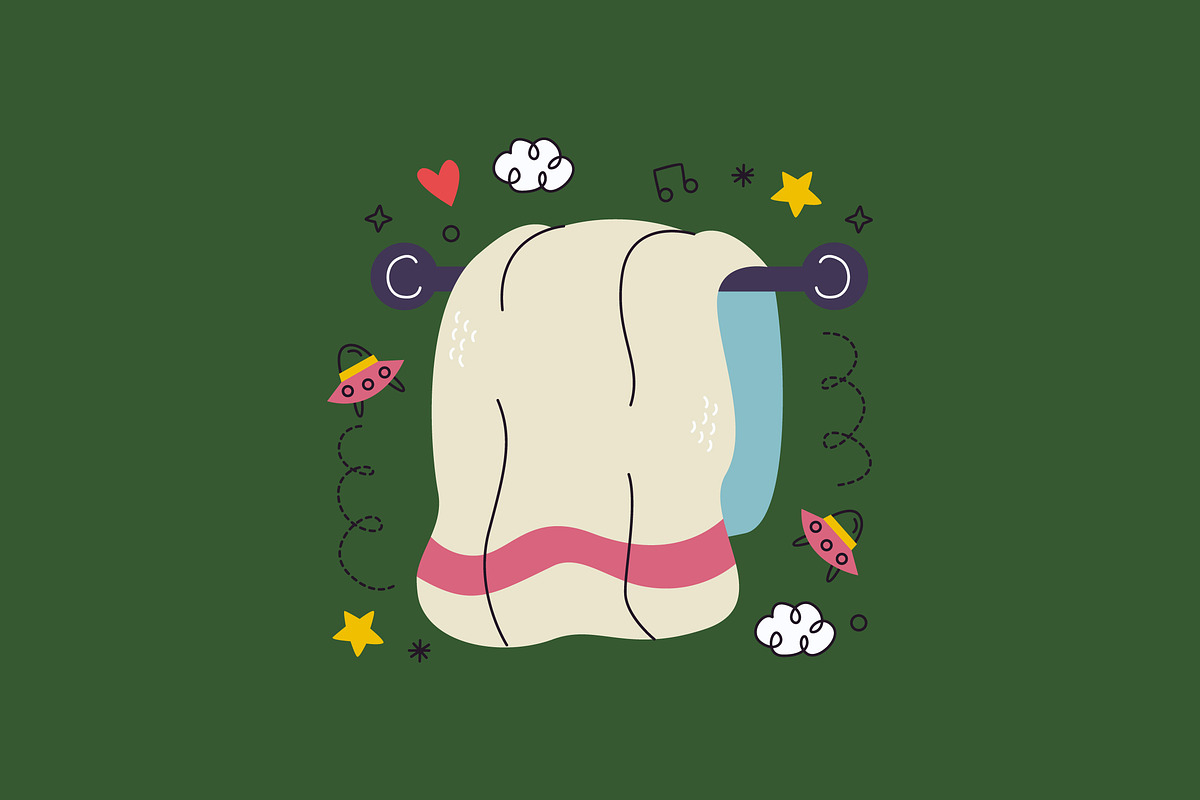 Bath Towel, an Illustration by Wencory