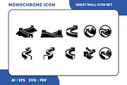 Great Wall China Black Icon, a Solid Icon by Fontmine Studio (Thumbnail 1 of 3)