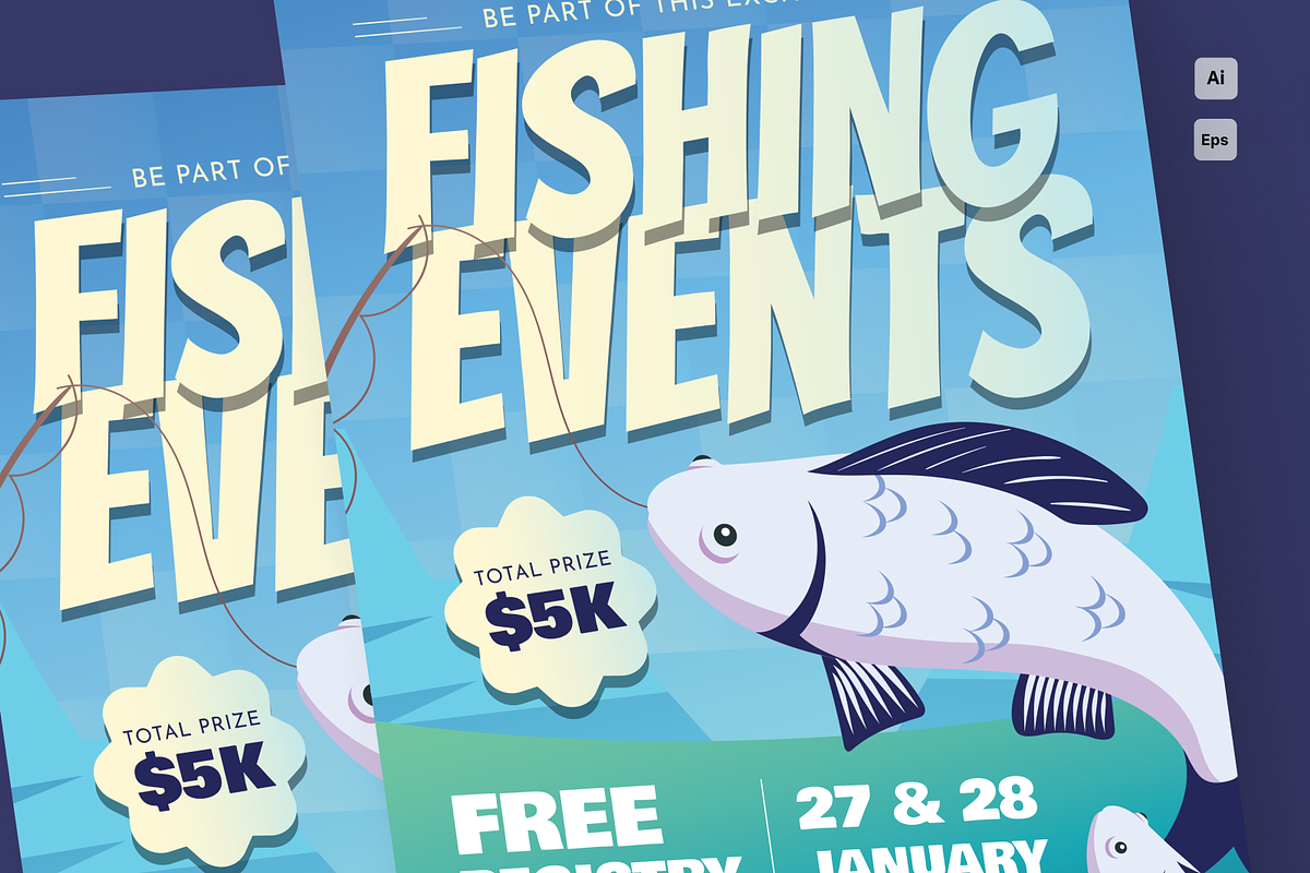 Fishing Event Flyer, a Flyer Template by MMPixelCraft (Photo 3 of 4)
