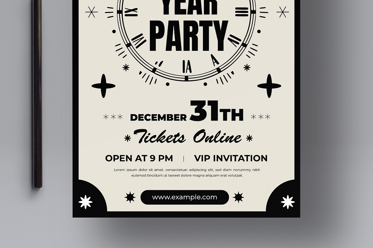 New Year Party Invitation Poster, a Brochure Template by MightyDesign (Photo 3 of 8)