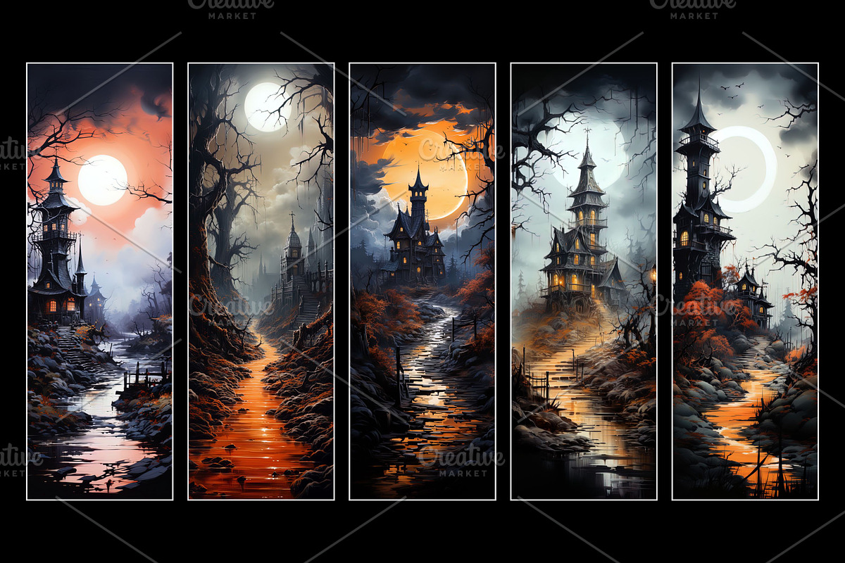 Halloween Fantasy Bookmarks, an Illustration by Art's and patterns (Photo 3 of 3)