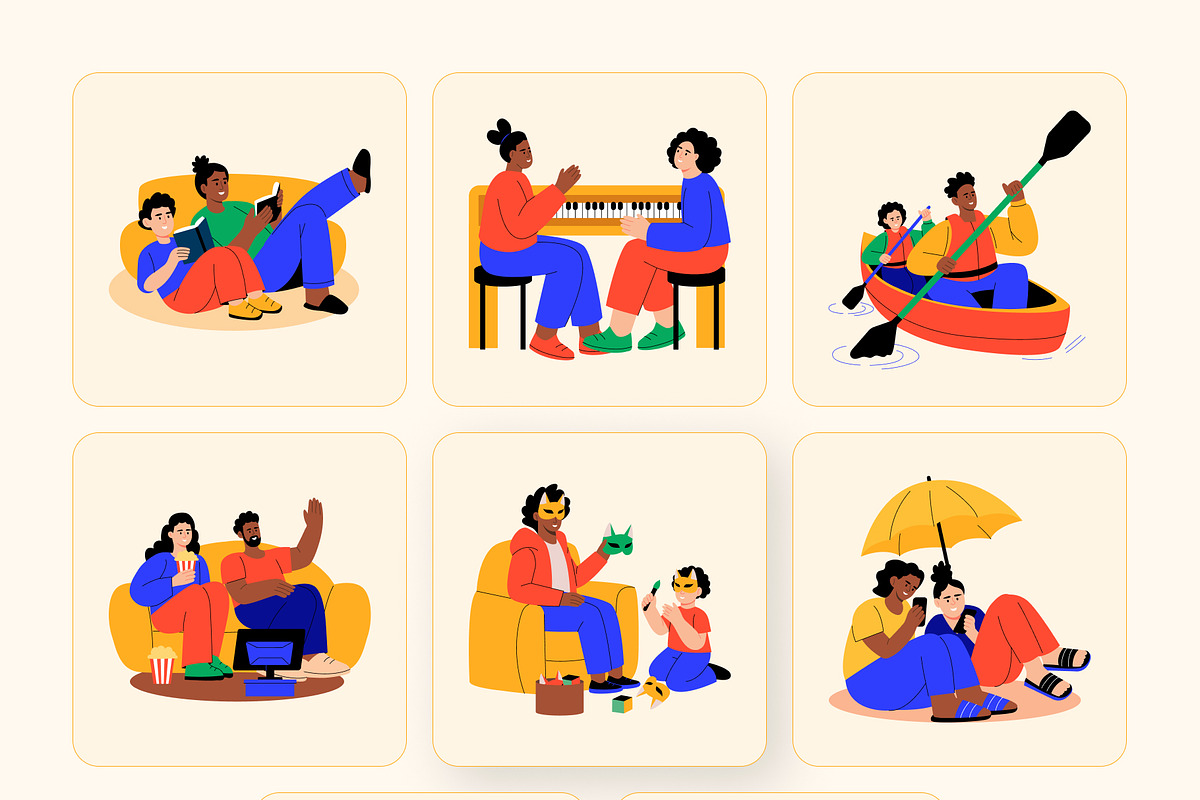 Family Illustration Art Set, a Person Illustration by Brickclay (Photo 9 of 9)