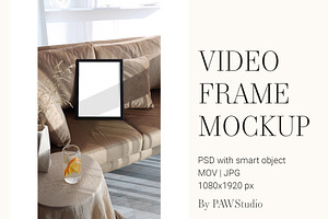 Video Photo Frame Mockup 3x4 Reel ao