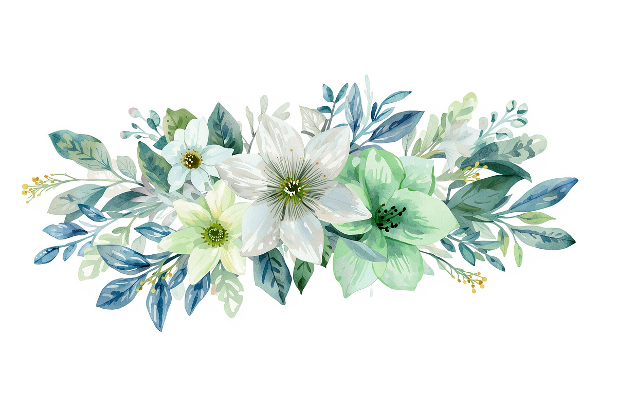 Elegant Green Floral Set, an Illustration by Designs_River (Photo 4 of 11)