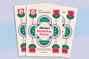Cute Birthday Party Flyer, a Flyer Template by Gumico Studio. (Thumbnail 1 of 3)