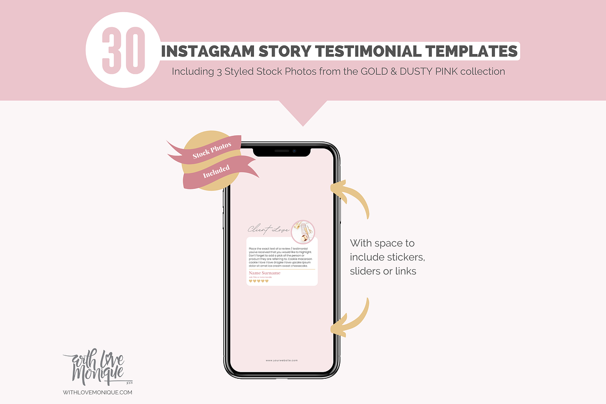 30 Instagram Story Templates, a Social Media Template by With Love Monique (Photo 3 of 7)