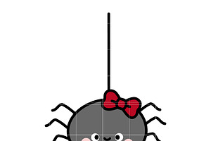 Kawaii Spider with Bow SVG Bundle |, an Illustration by TheHitShop
