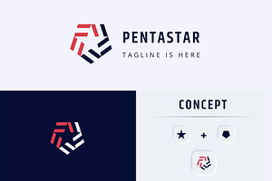 Pentagon Star Logo Template