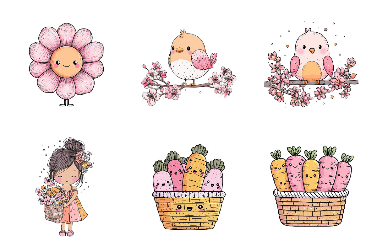 Hello spring cuties clipart - Spring, an Illustration by SinaCreation (Photo 3 of 11)
