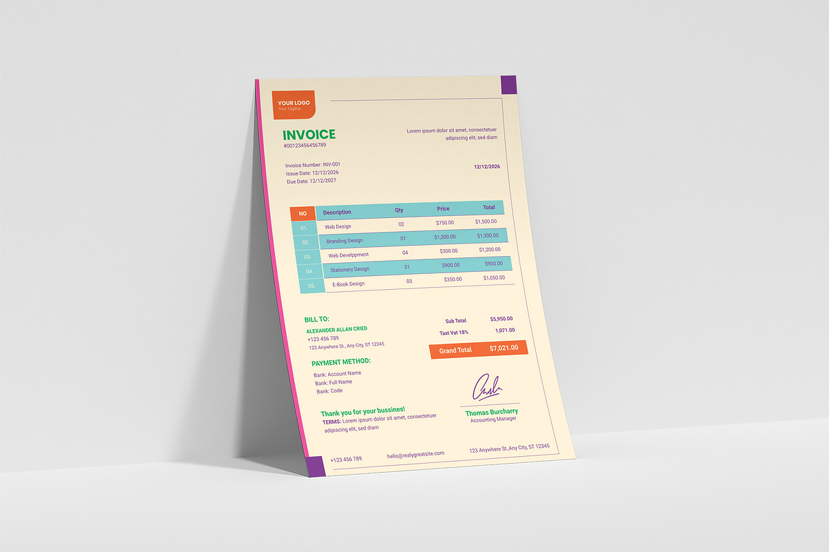 Modern Corporate Invoice Template, a Flyer Template by Artnivora.Std
