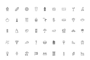 New York Line Icons Set, a Templates & Theme by studiogstock
