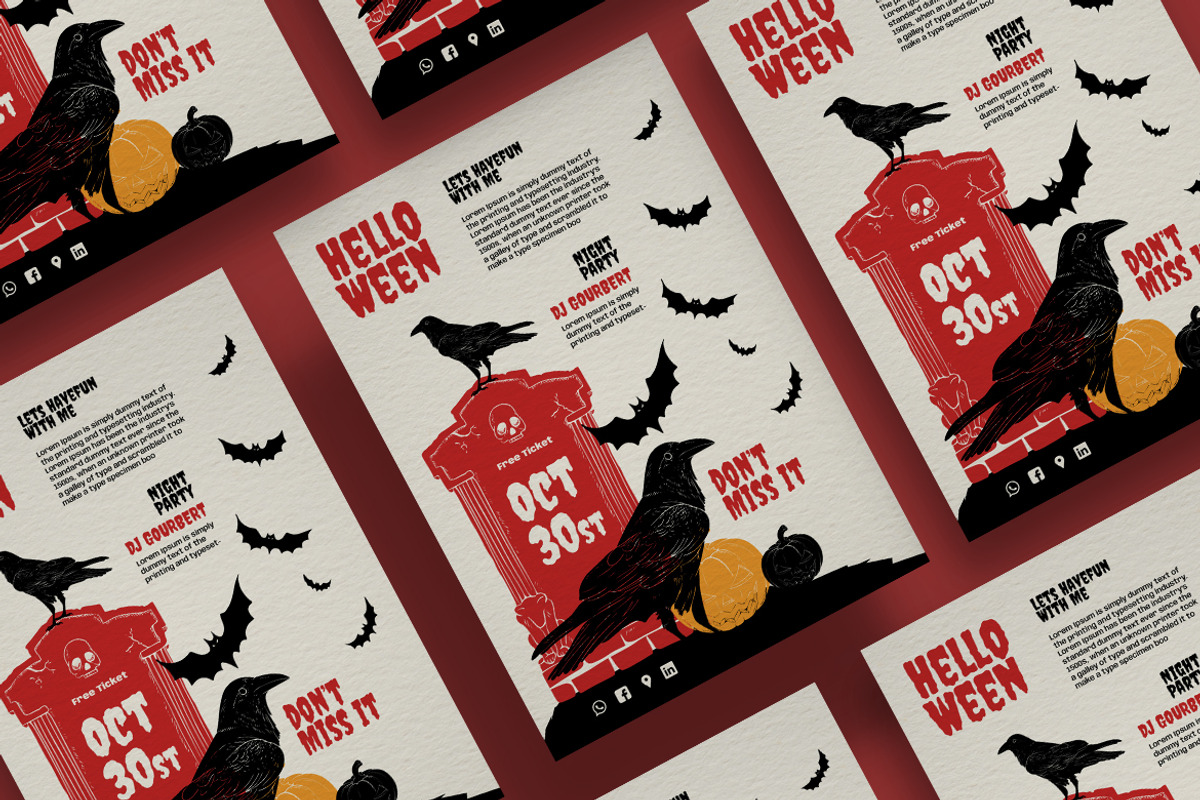 Poster Halloween Design Template, a Poster Template by MaikoHatta (Photo 8 of 11)