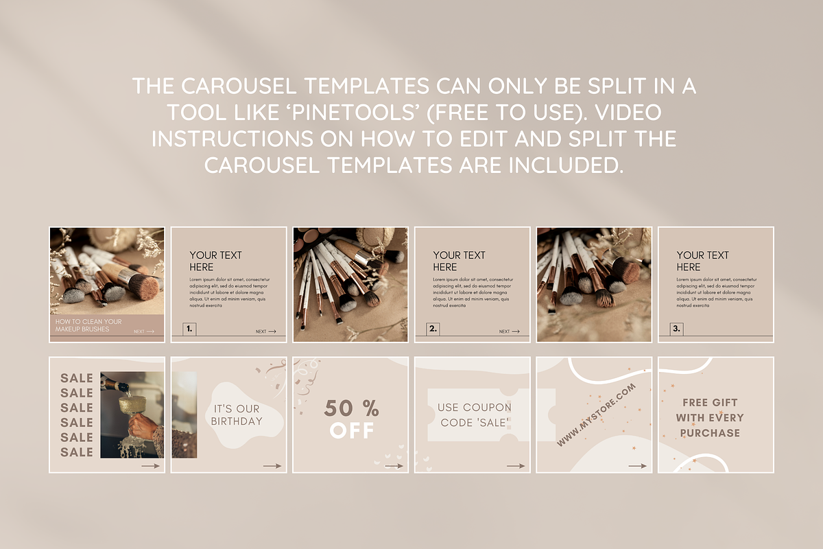 Beige Instagram Carousel Bundle, a Social Media Template by SunshineStudioBoutique (Photo 8 of 9)