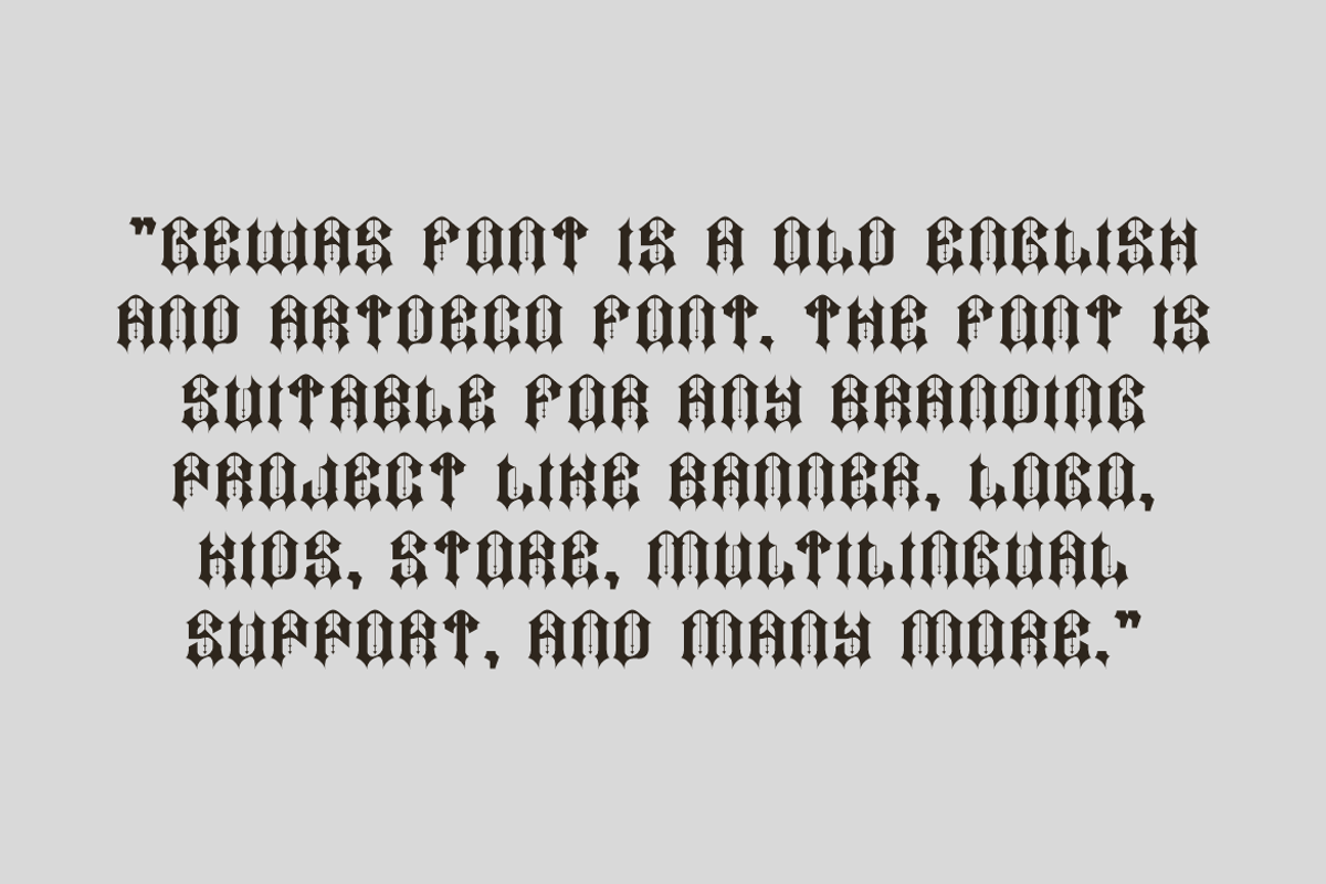Gewas - Old English Font, a Blackletter Font by QR Design Studio (Photo 5 of 9)