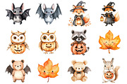 Woodland Halloween Clipart PNG, a Seasonal Illustration by CitraGraphics (Thumbnail 3 of 7)