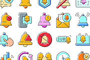 Notification bell icons set for, an Object Graphic by pikepicture (Thumbnail 3 of 3)