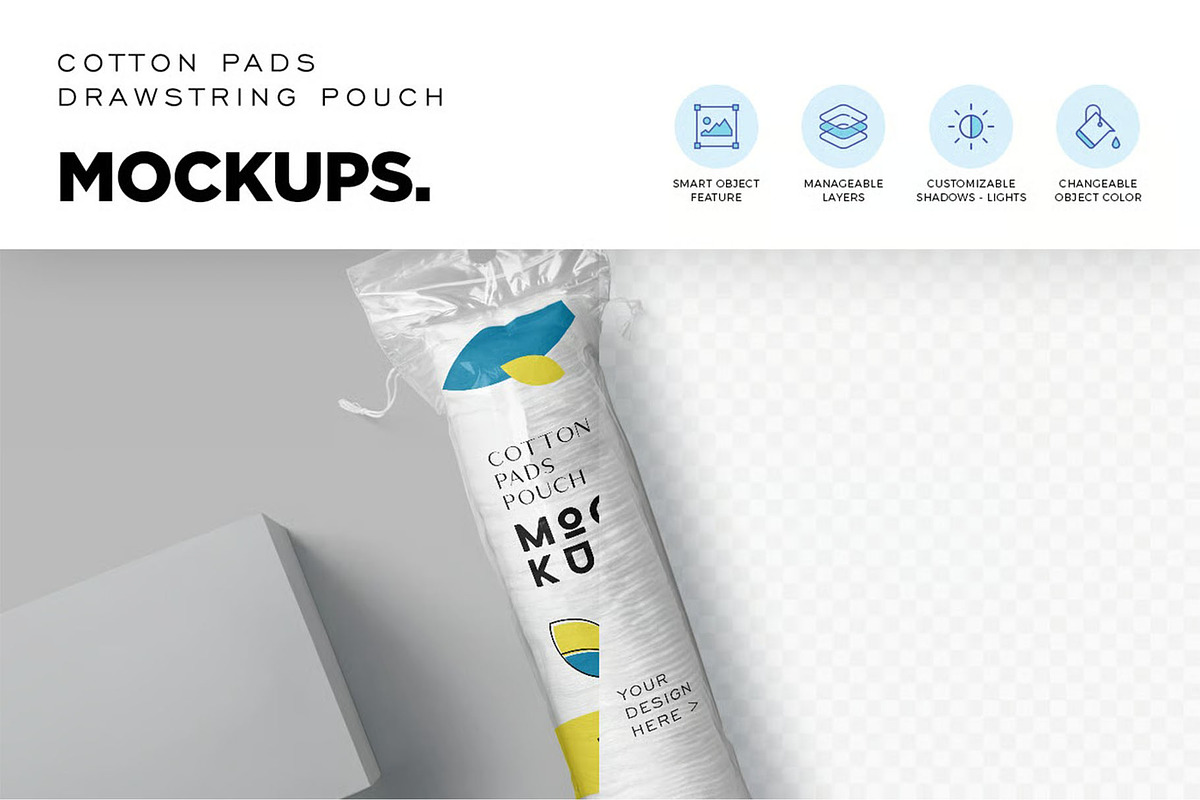 Round Cotton Pad Pack Mockups, a Product Mockup by megostudi0 (Photo 2 of 6)