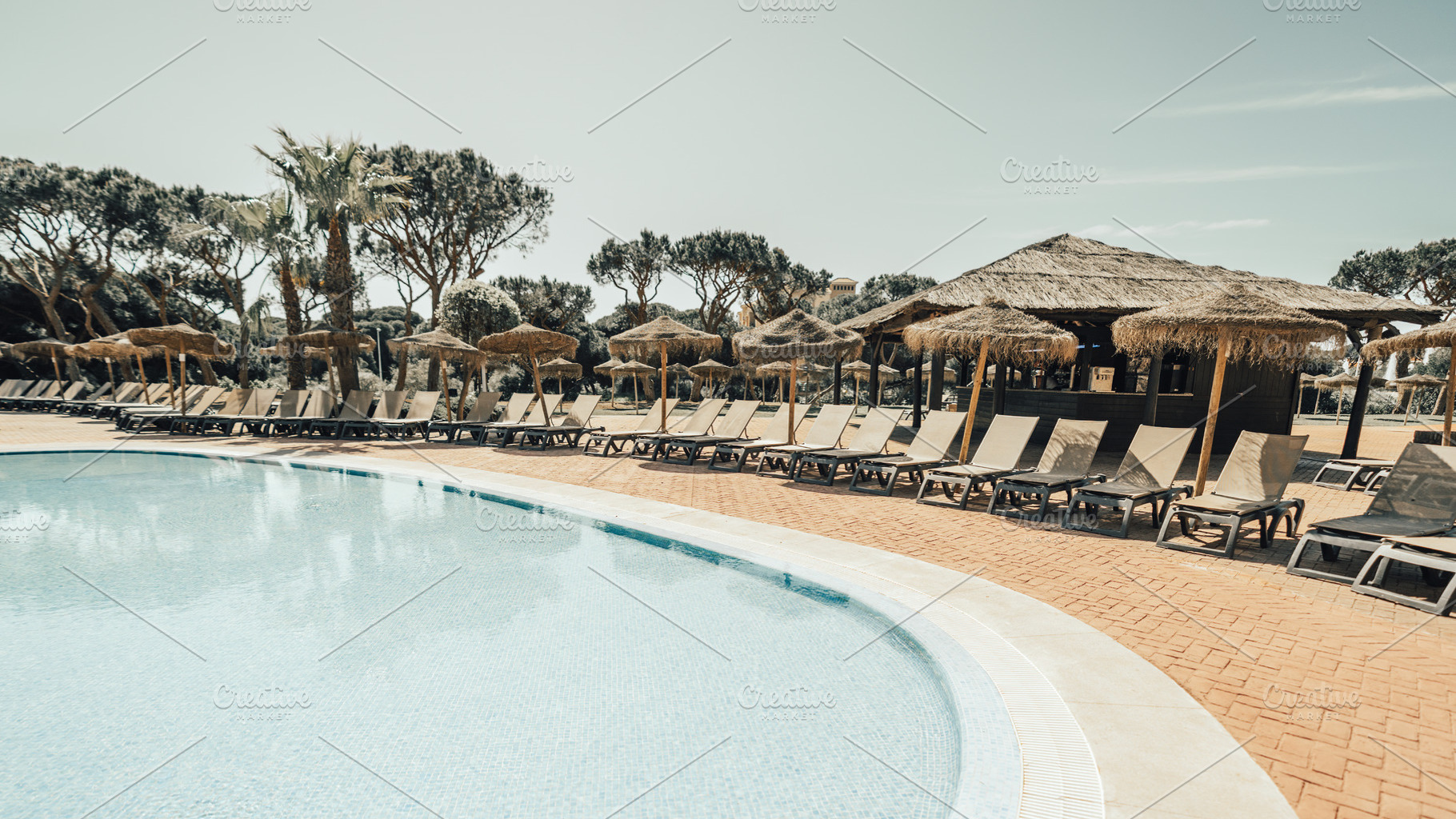 Punta Umbria resort poolside view, a Sports & Recreation Photo by SkyNext