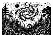 50 Mystical Galaxy Forest Silhouette, a Technology Illustration by Amazin_art (Thumbnail 4 of 41)