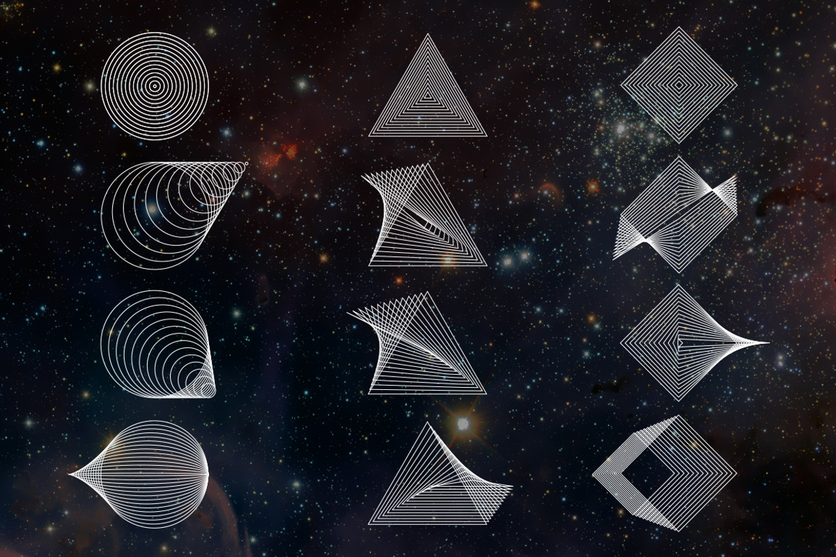 Abstract Radial Shapes, an Object Graphic by ELU LABS